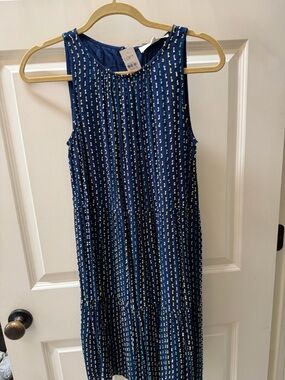 LOFT Navy Blue Printed Mini Dress